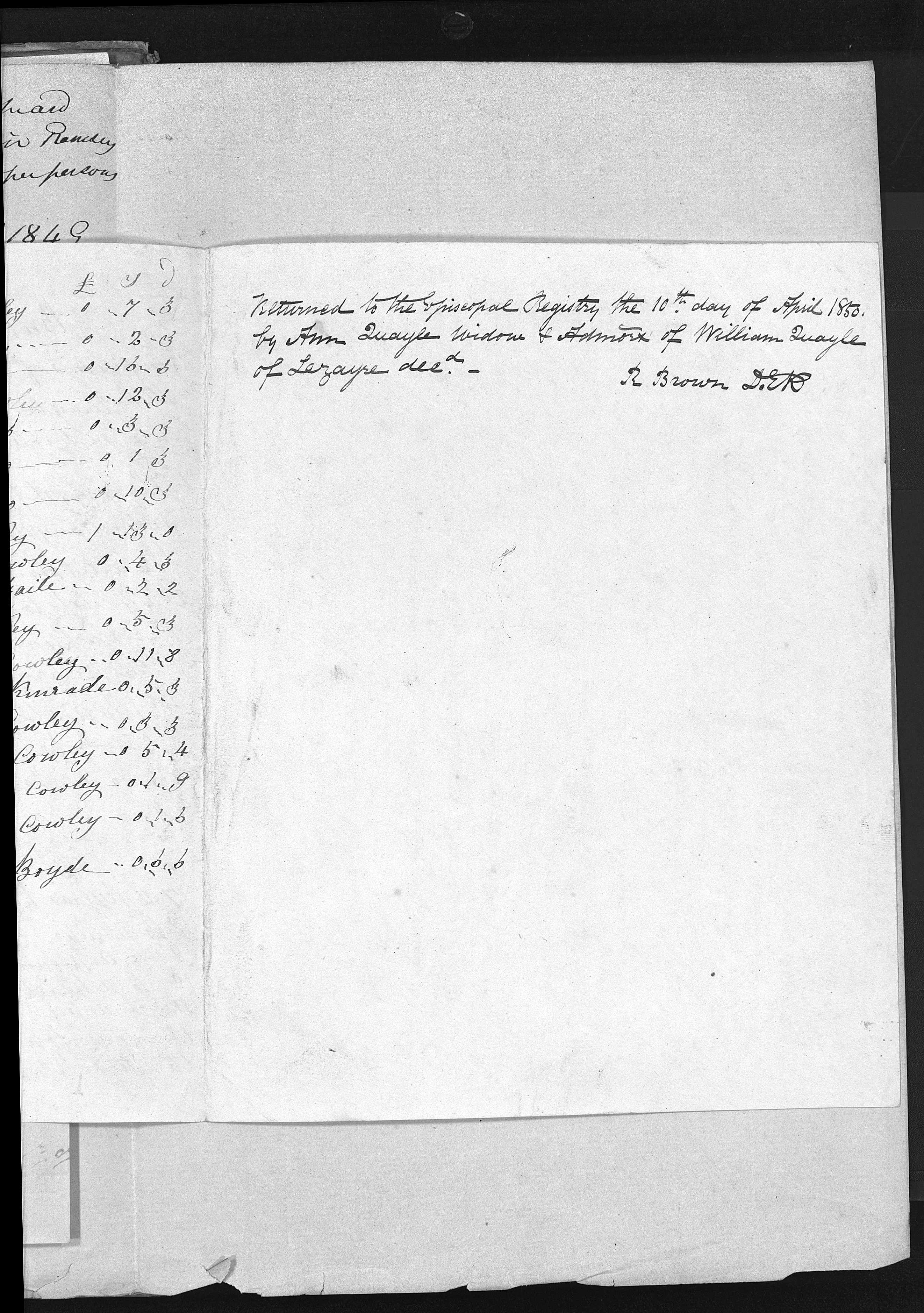 Return to Episcopal Registry