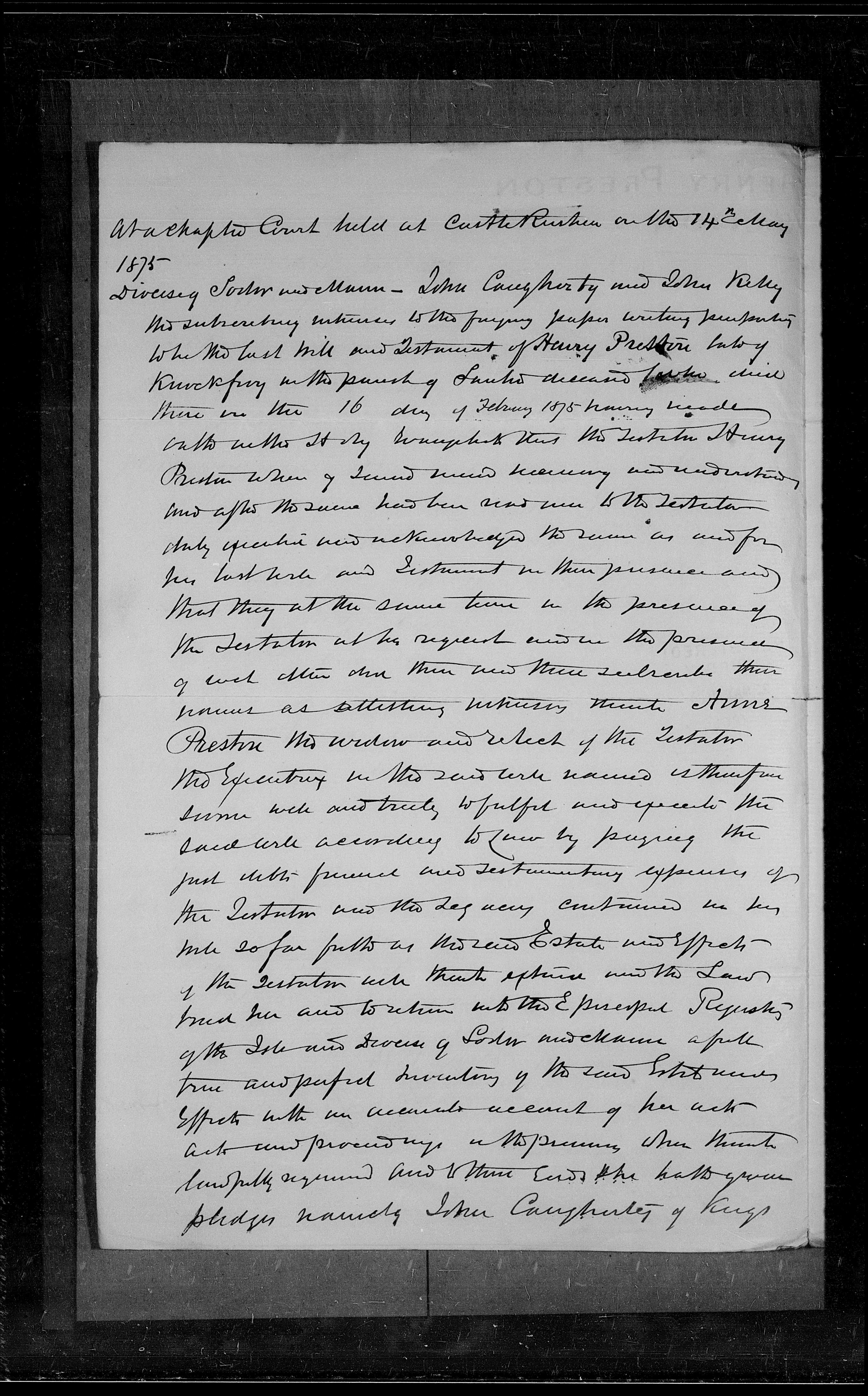 Probate record, part 1